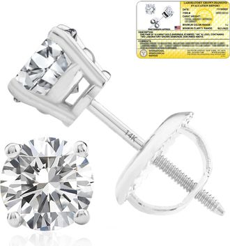 MAX + STONE 14k Yellow/White Gold 1/4-2 Carat IGI Certified Lab Grown Diamond Stud Earrings