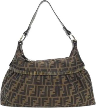 Fendi Pre-owned 8Br 448 VUN Canvas Schoudertas - Dames - Vintage Schoudertas - Bruin - ONE Size - Vintage