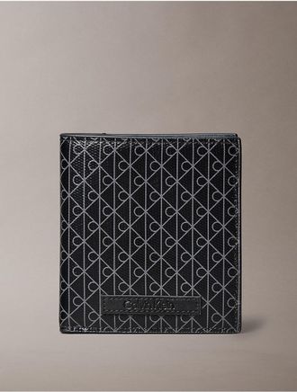 Calvin Klein Mens Emblem Bifold Wallet - Black