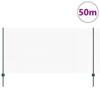 Berkfield Home Green Fence Posts 22 pcs U-Channel Grey 140 cm Steel, Hexagon Fen