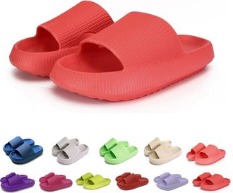 Generic Cloud Sliders Women Men Cozisliders Original Sliders Slippers Pool Summer Bathing Slipper (Rose red, Adult, Men, 6, Numeric Range, UK Footwear Size Sy
