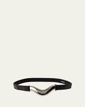 D&eacute;hanche Brancusi Metal Leather Belt