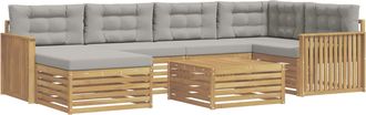 vidaXL Conjunto De Sof&aacute;s De Exterior 7 Uds. Blanco Y Gris Claro Vidaxl