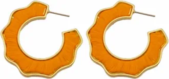 Mignonne Gavigan Womens Darby Hoop Earrings In Orange Dip