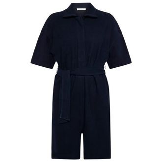Knowledge Cotton Apparel Posey Wide Fit Boucl&eacute; Suit Jumpsuit f&uuml;r Damen | blau