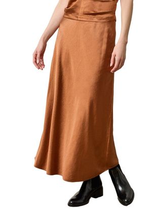 Lilla P Satin Bias Maxi Skirt