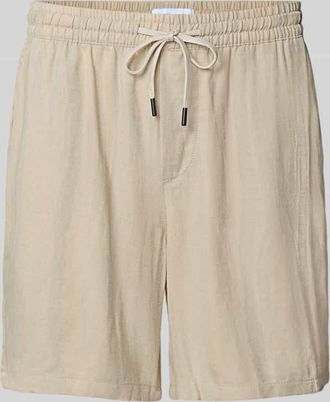 Only & Sons Regular Fit Shorts mit Leinen-Anteil in Beige, Größe XXL
