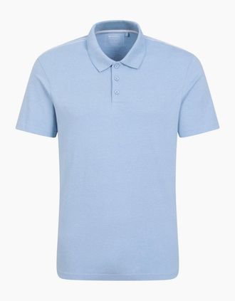Mountain Warehouse Mens Mountain Warehouse Mens Cordyline Textured Polo Shirt - Blue - Size: 44