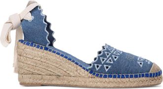 Karl Lagerfeld Kamini cut-out denim espadrilles - women - Fabric/Fabric/Rubber - 36 - Blue