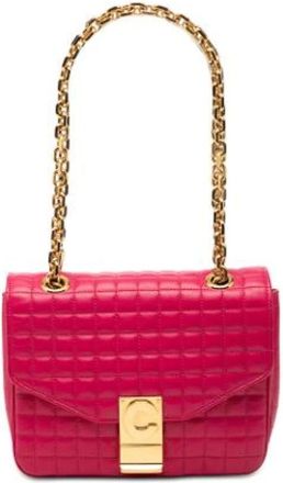 Celine Pre-owned Cross Body Bags, female, Pink, Size: ONE SIZE Pre-owned Leather Crossbody Bag