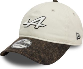 New Era Alpine F1 Team 9TWENTY Baseball Cap, Chrome White with Black Acid Wash Visor