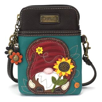 Chala Chala Handbags Gnome Cellphone Crossbody Handbag - Convertible Strap (Turquoise)