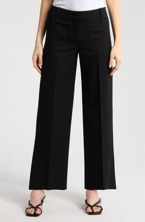 Nili Lotan Enya Wide Leg Wool Pants in Black at Nordstrom Rack, Size 6