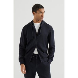 Brunello Cucinelli French terry sweatshirt in Blue at Nordstrom, Size Xxx-Large Eu