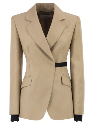 Max Mara Mxsfionda Zweireihiger Blazer aus reinem Leinen Natt&eacute;