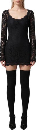 Dolce & Gabbana Black Scoop Neck Mini Dress