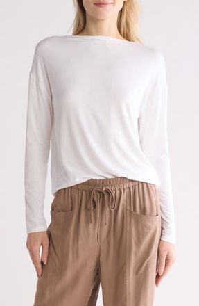 Vince Long Sleeve Drop Shoulder Top in White at Nordstrom Rack, Size Large