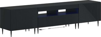 vidaXL Conjunto De 3 Muebles Para Tv Con Led Negro Vidaxl