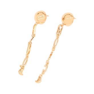 Moschino Logo Orecchini - Dames - Oorbellen - Geel - ONE Size - Accessoires