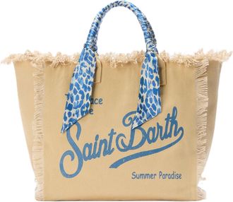 MC2 Saint Barth Beige Canvas Rectangular Tote Bag