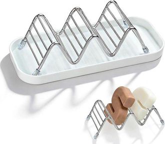 OEM Jabonera Ondulada Para Ducha, Soporte Champ&uacute; Jab&oacute;n Acero Inoxidable 304 Bandeja Goteo Extra&iacute;ble, Autodrenante Secado R&aacute;pido Ba&ntilde;o Cocina, 1 Pieza