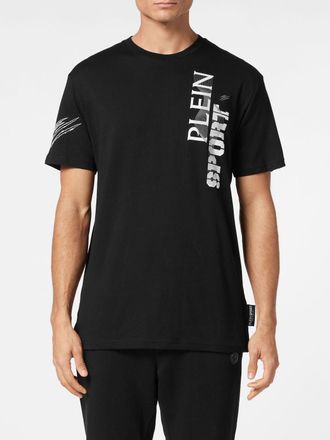 Plein Sport T-shirt slim fit in cotone con logo a contrasto stampato