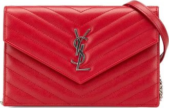 Saint Laurent Borsa a tracolla Grain De Poudre Cassandre a ubsta con catena 2018 - Rosso