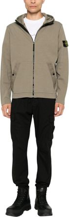 Stone Island Green Regular Zip Up Hoodie
