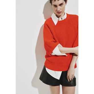 H&M Rib-knit top in Bright Red at Nordstrom, Size X-Small