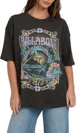Billabong Counting Stars Oversize Cotton Graphic T-Shirt in Off Black at Nordstrom, Size X-Small