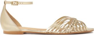 Kazar Gouden platte sandalen met ingebouwde hak - Dames - Sandalen - Geel - 39 EU - Leer - Schoenen
