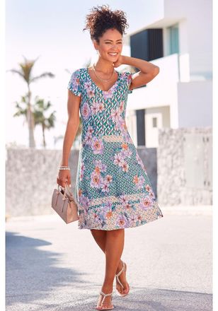 Lascana Womens Patterned V-Neck Dress