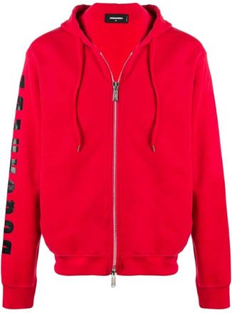 Dsquared2 Hoodies & sweatvesten, Heren, Rood, M, Zip-throughs