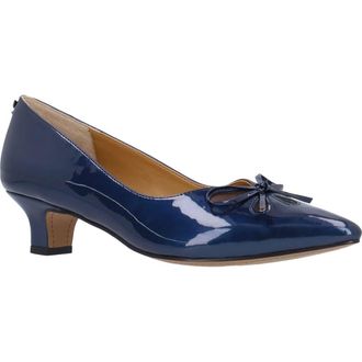 J. Rene&eacute; Calinda Kitten Heel Pump in Navy at Nordstrom, Size 10.5