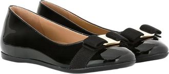 Ferragamo Logo Leather Ballet Flat