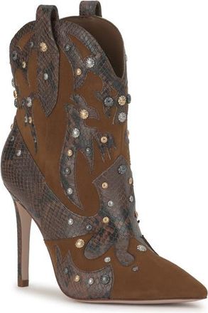 Jessica Simpson Palieve 4 Snakeskin Embossed Bootie in Light Hickory at Nordstrom, Size 9.5