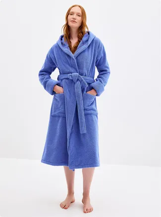 Miiyu Womens Long hooded terry robe