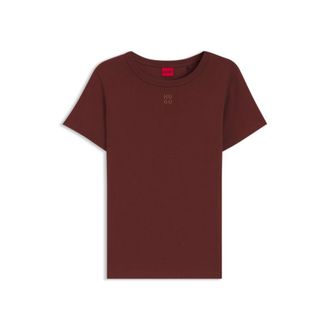 HUGO BOSS Regular-fit T-shirt with stacked-logo embroidery