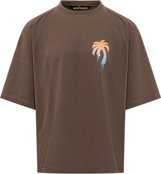 Palm Angels I Love PA Over Tee - Heren - T-shirts - Bruin - XS - Katoen - Tops