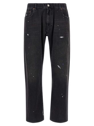 Maison Margiela Paint Jeans Nero-Uomo