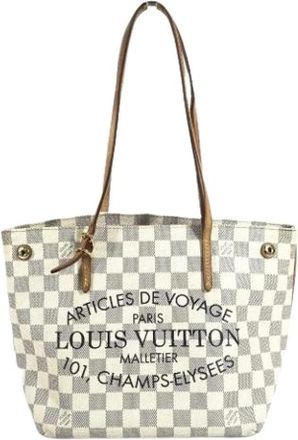 Louis Vuitton Pre-owned Damier Azur Tote Bag - Dames - Vintage Shopper - Wit - ONE Size - Vintage
