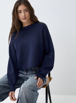 Twik Womens Oversized rolled-hem sweater