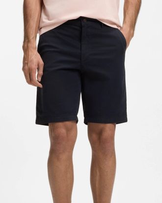 Boss Orange by Hugo Boss Mens Slim Fit Shorts in Dark Blue Cotton - Size 30 (Waist)