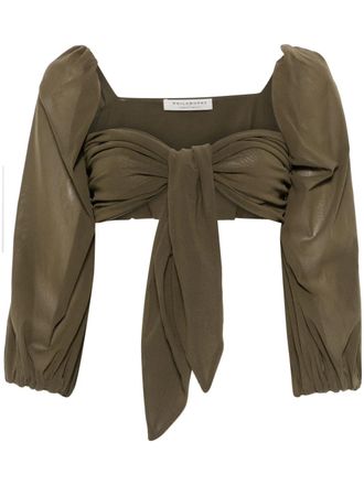 Philosophy di Lorenzo Serafini draped-detail top - Green