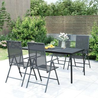 vidaXL 5 Piece Patio Dining Set Anthracite Steel