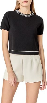 English Factory Braided Neckline Knit Top in Black at Nordstrom, Size X-Small