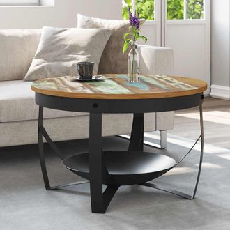 vidaXL Mesa De Centro De Madera Maciza Reciclada &Oslash;68x43 Cm Vidaxl