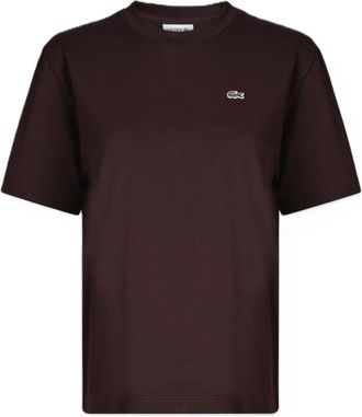 Lacoste T-shirt morbida dal taglio rilassato - - Tops - Donna - Marrone - S