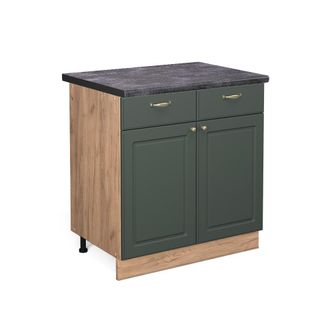 Vicco Mueble Bajo De Cocina Fame-line, Verde Dorado Casa De Campo, 80 Cm, Et Antracita