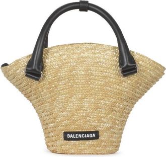 Balenciaga Straw Mini Beach Handbag